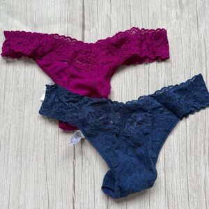 New Women's HANKY PANKY Original Rise Lace Thong Panty One Size